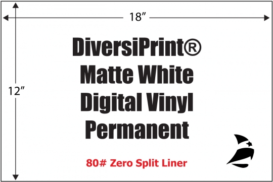 (Adhesive paper) 12 x 18 Matte White Digital Vinyl, 200 sheets *First choice*